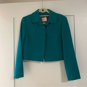 Pendleton Woolen Mills Cropped Wool teal Blazer Jacket sz 8